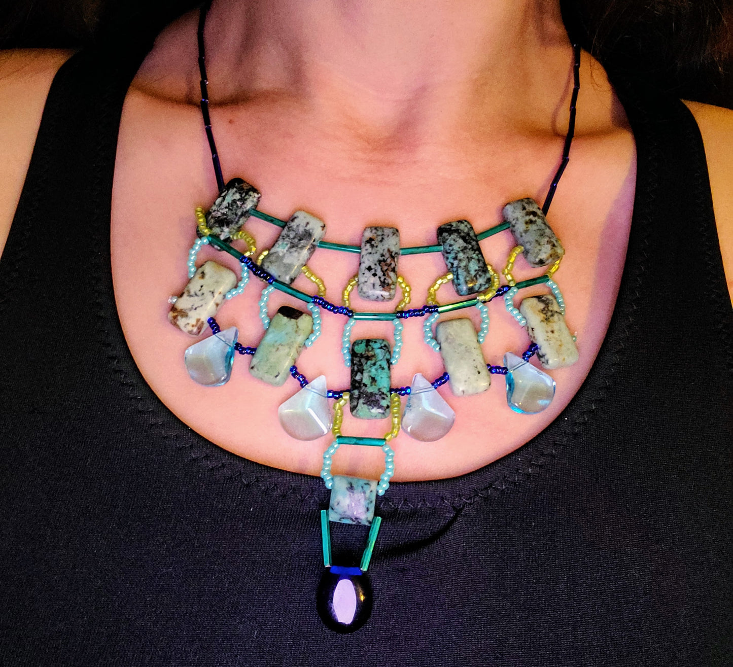 African Turquoise Desert Dusk Necklace