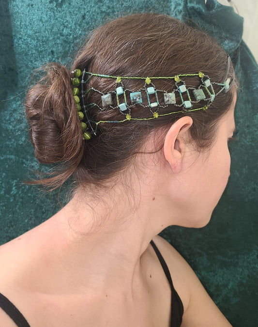 African Turquoise Diadem Weave Hair Jewelry