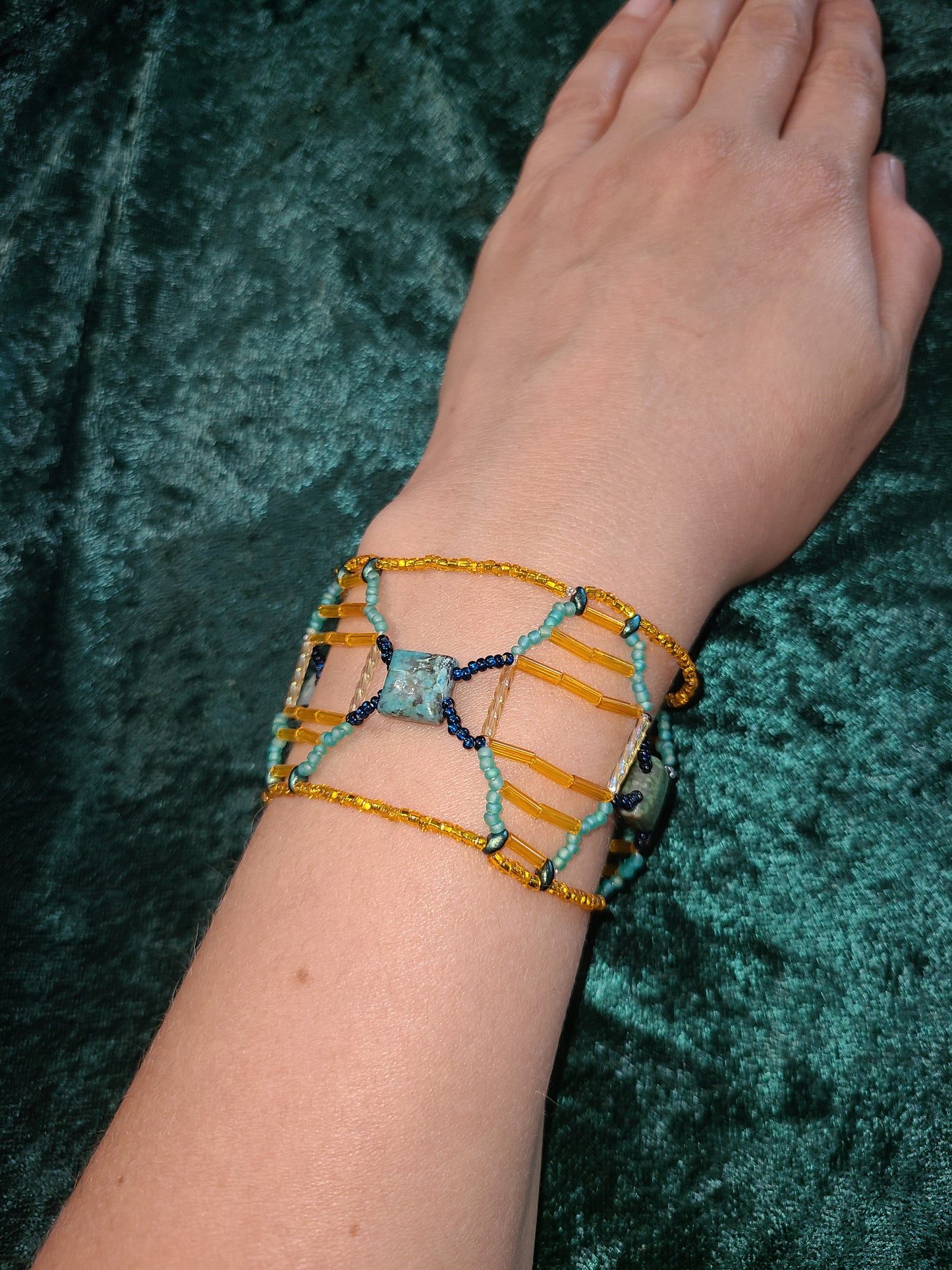 African Turquoise Tracework Bracelet