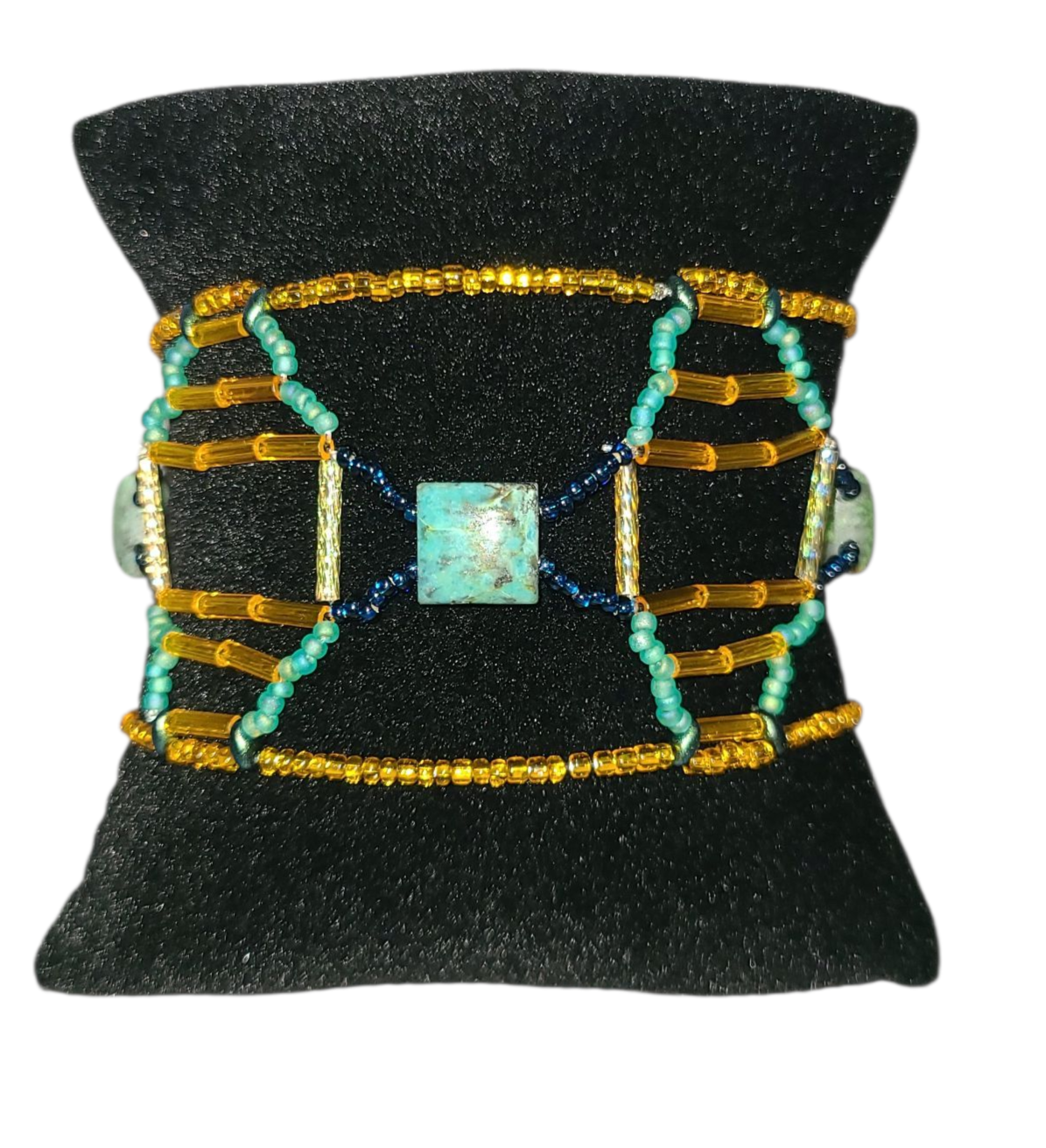 African Turquoise Tracework Bracelet