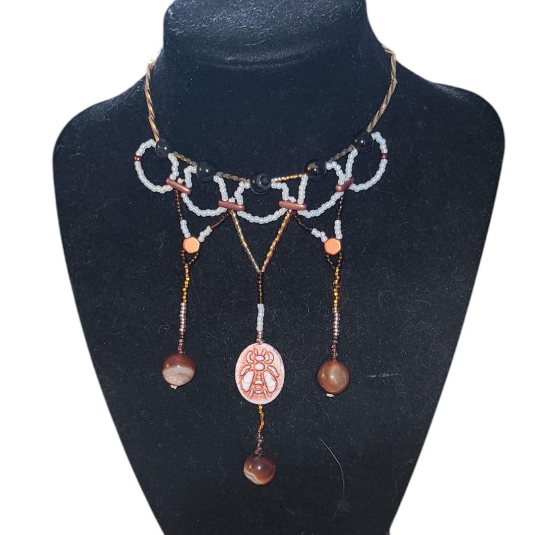 Amber Agate Ethereal Cascade Necklace
