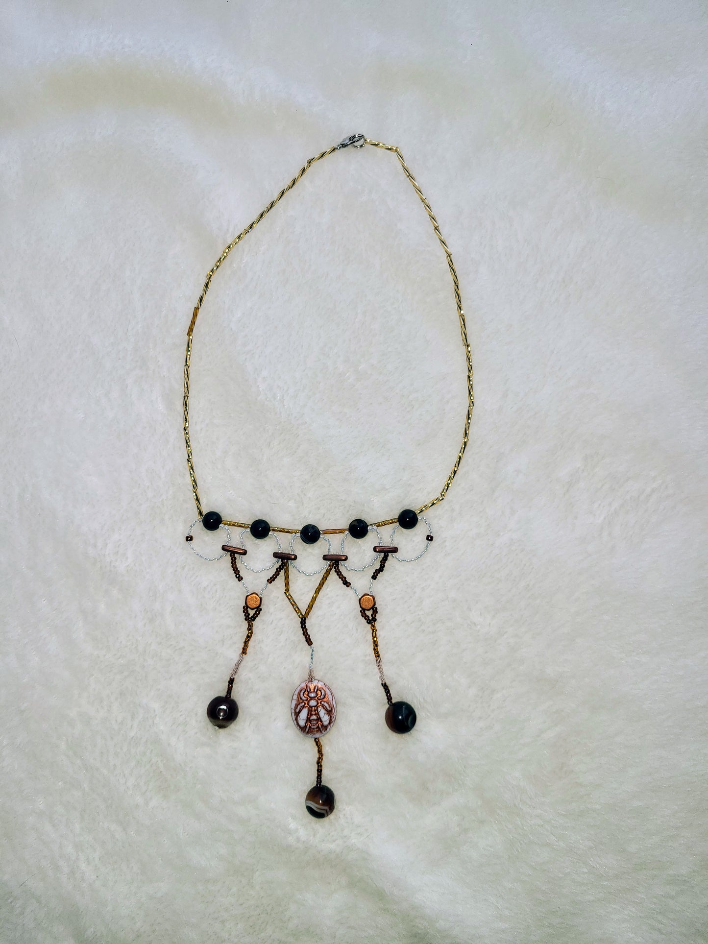 Amber Agate Ethereal Cascade Necklace
