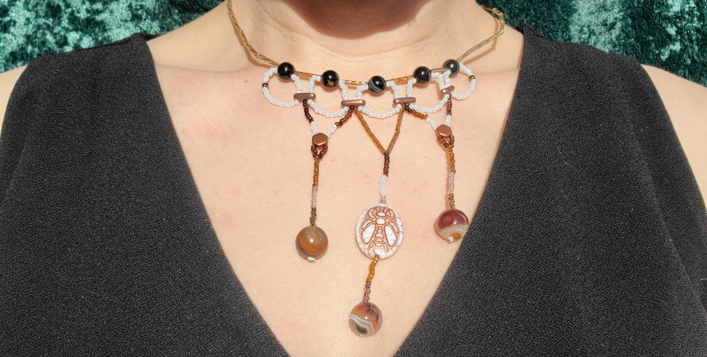 Amber Agate Ethereal Cascade Necklace