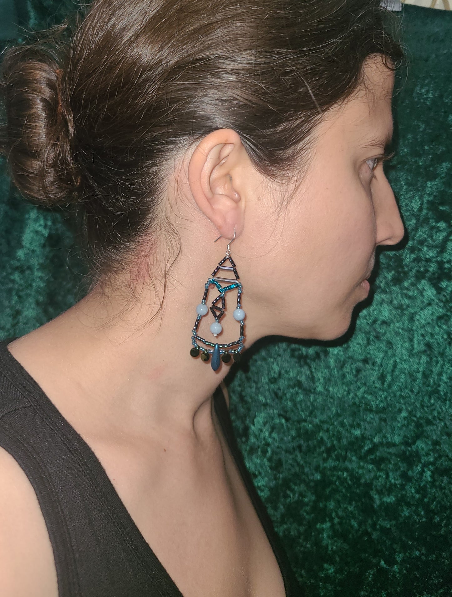 Angelite Cipher Key Earrings