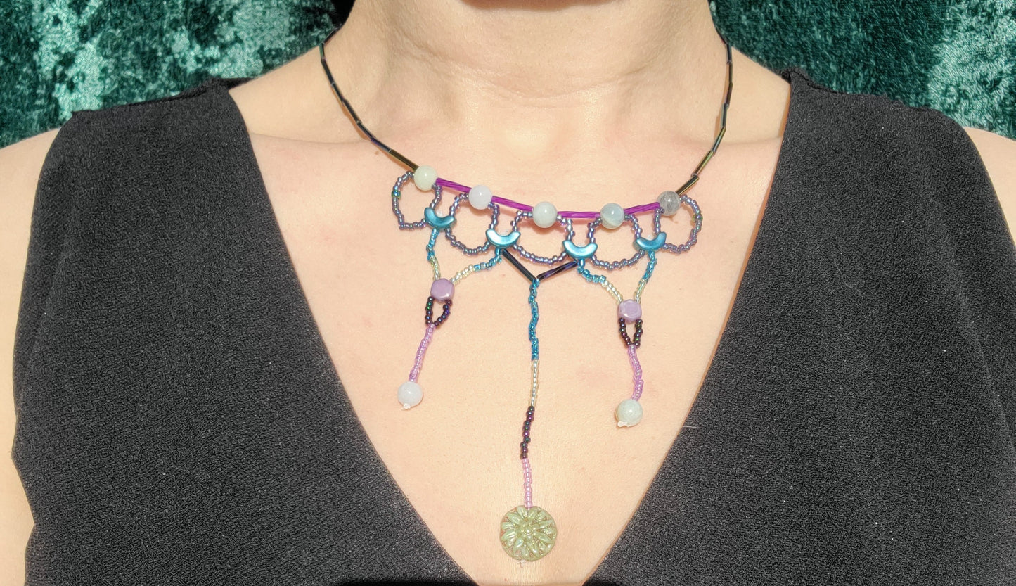 Aquamarine Ethereal Cascade Necklace