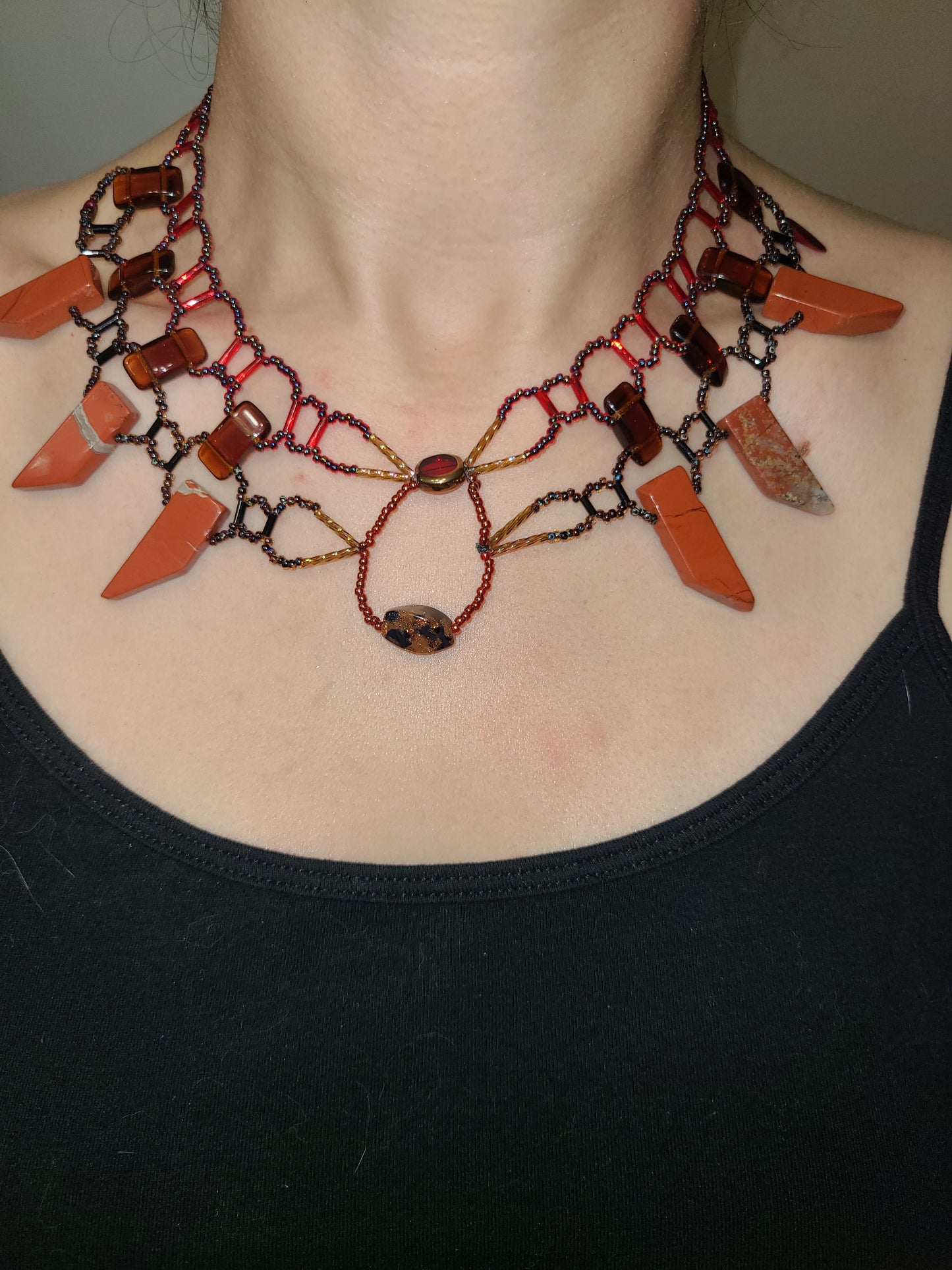 Autumn Jasper Burnished Collar Necklace