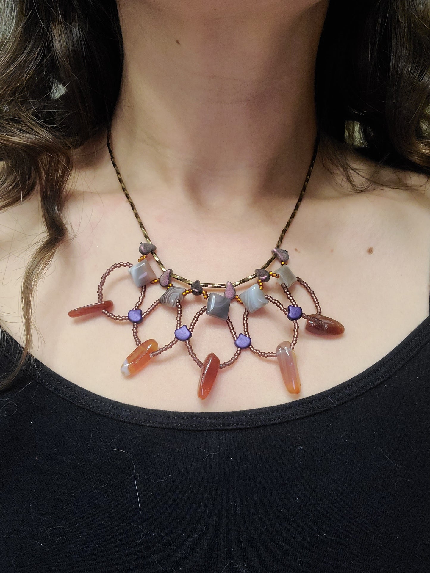 Banded Agate Painted Desert Necklace