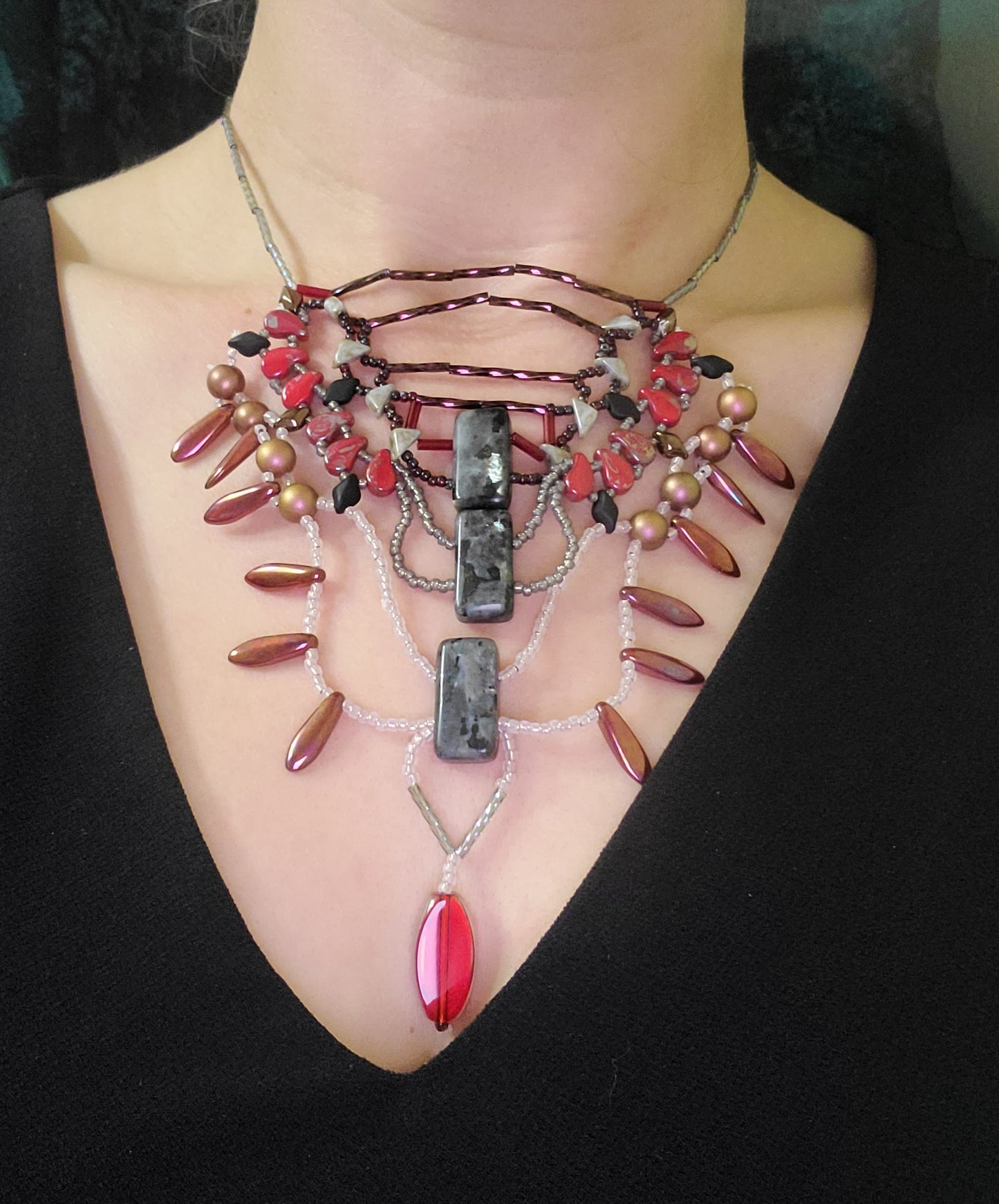 Black Labradorite Gulbadan Necklace