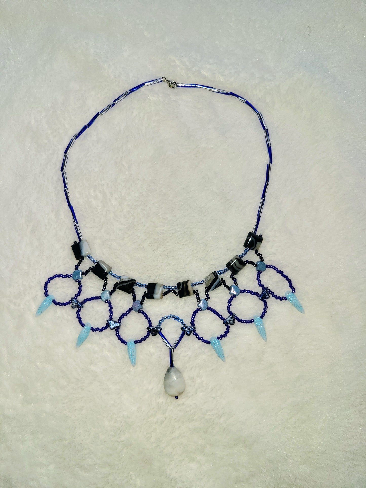 Black Striped Agate Cleopatra Necklace