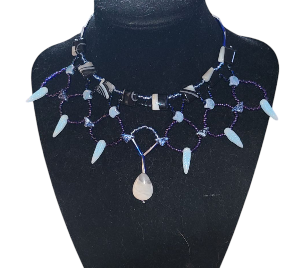 Black Striped Agate Cleopatra Necklace