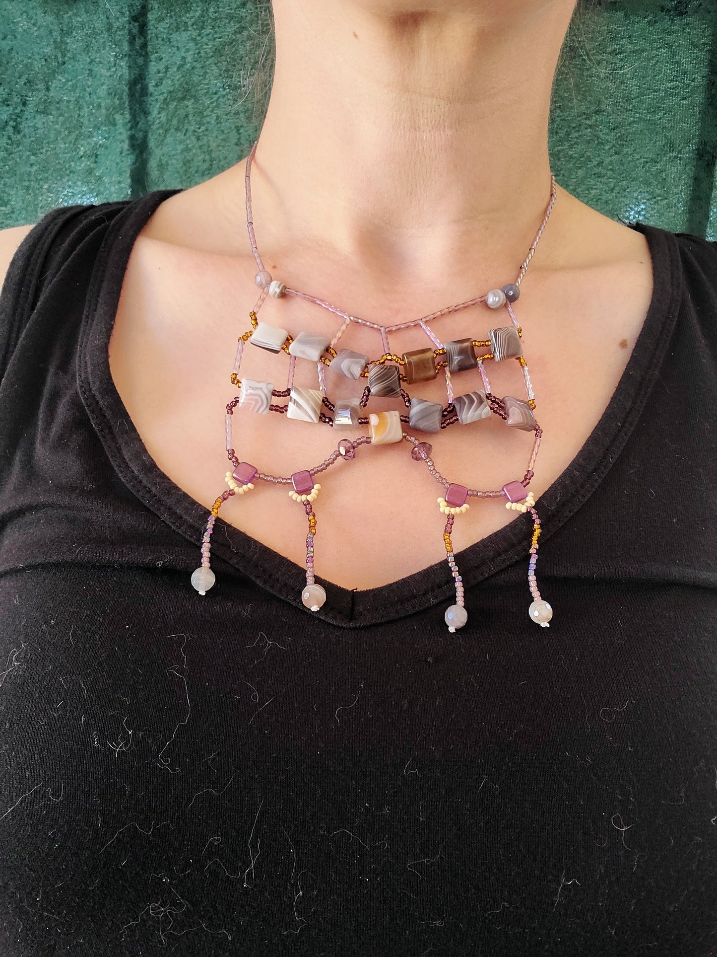 Botswana Agate Starlit Sands Necklace