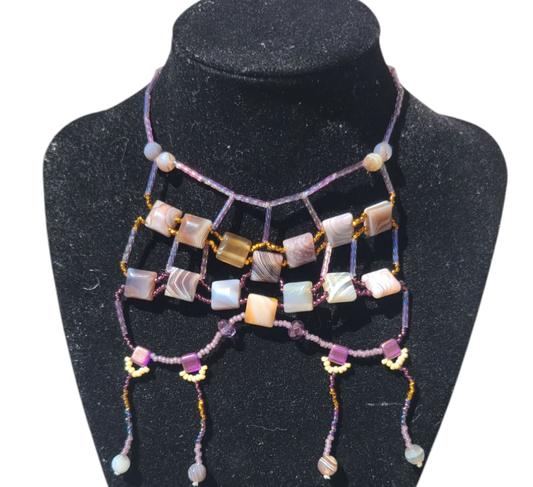 Botswana Agate Starlit Sands Necklace