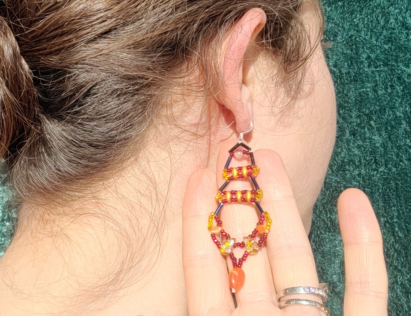 Carnelian Sunset Bloom Earrings