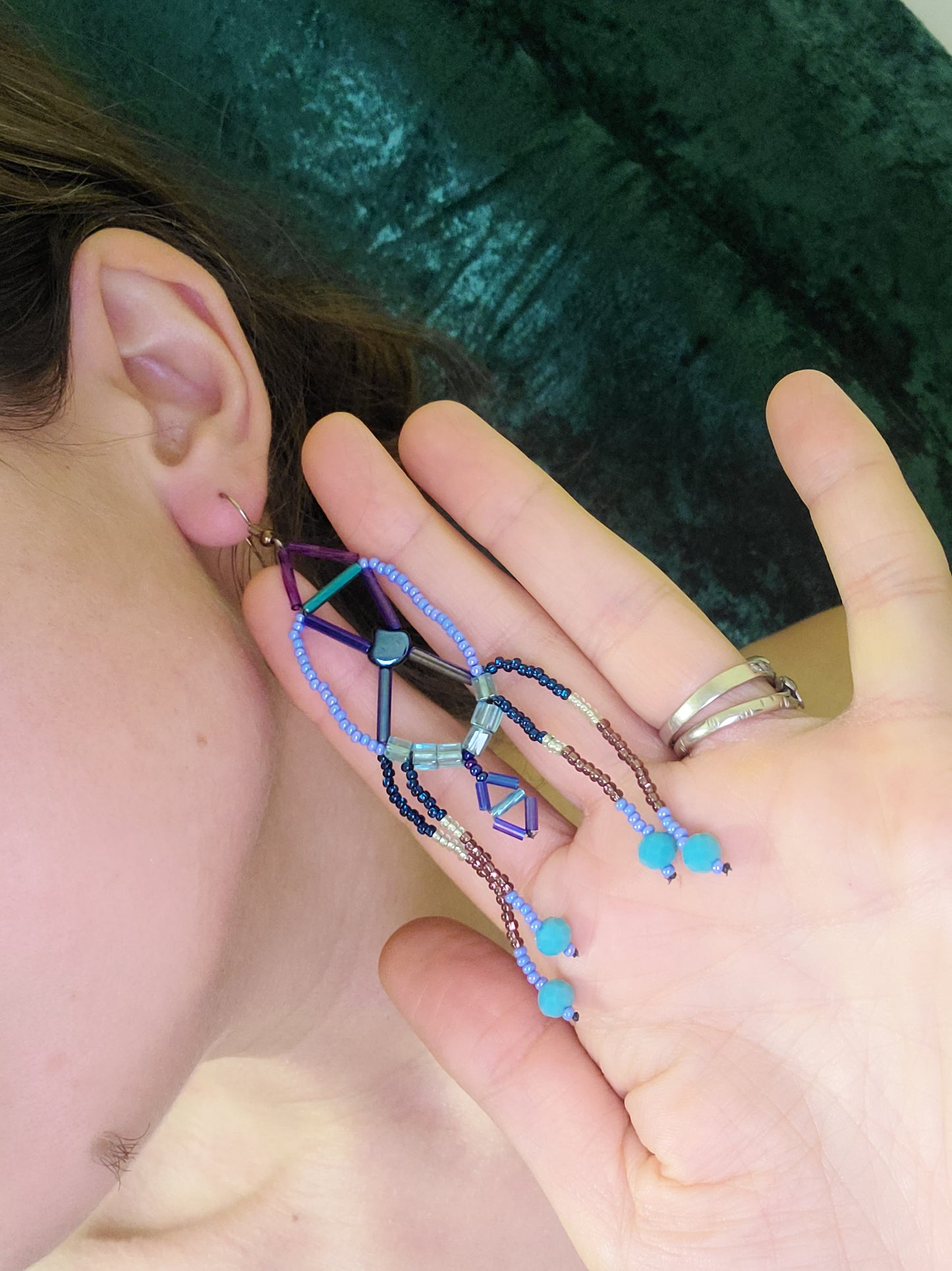 Purple and Blue Cavatica Earrings