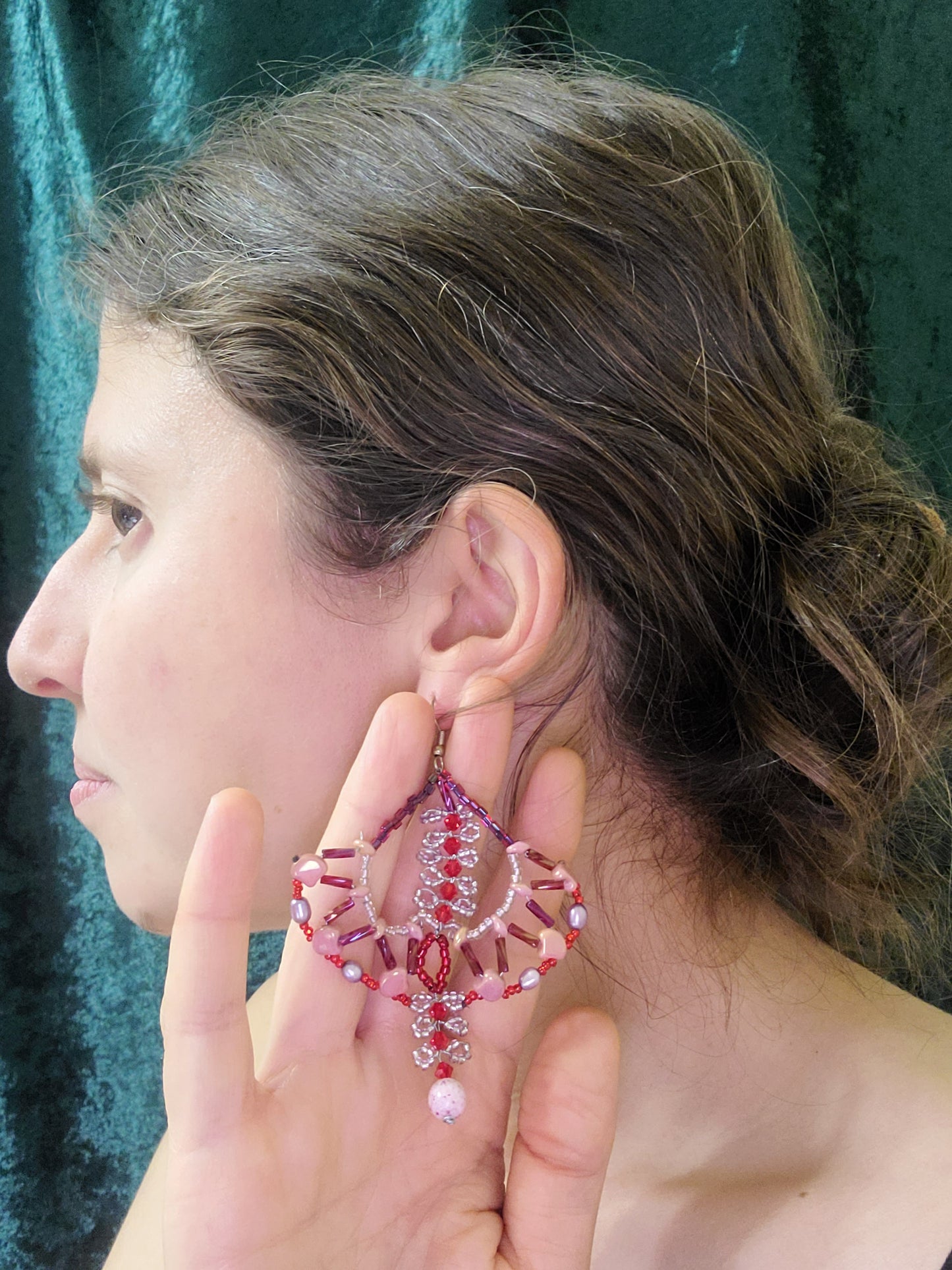 Pink and Red Celestial Bloom Earrings