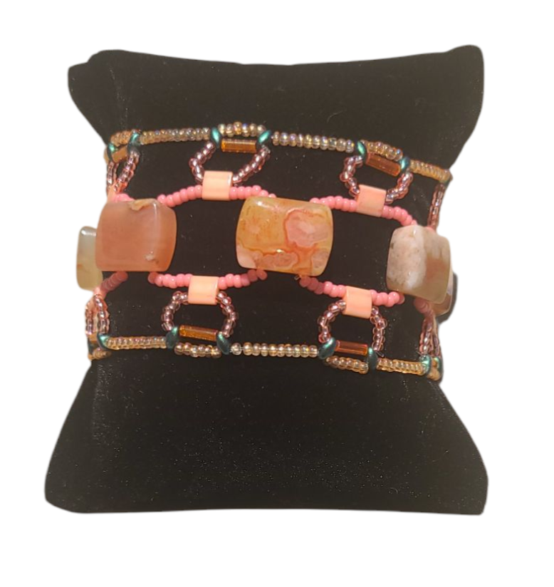 Cherry Blossom Agate Bohemian Dreamweave Bracelet