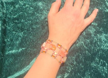 Cherry Blossom Agate Bohemian Dreamweave Bracelet