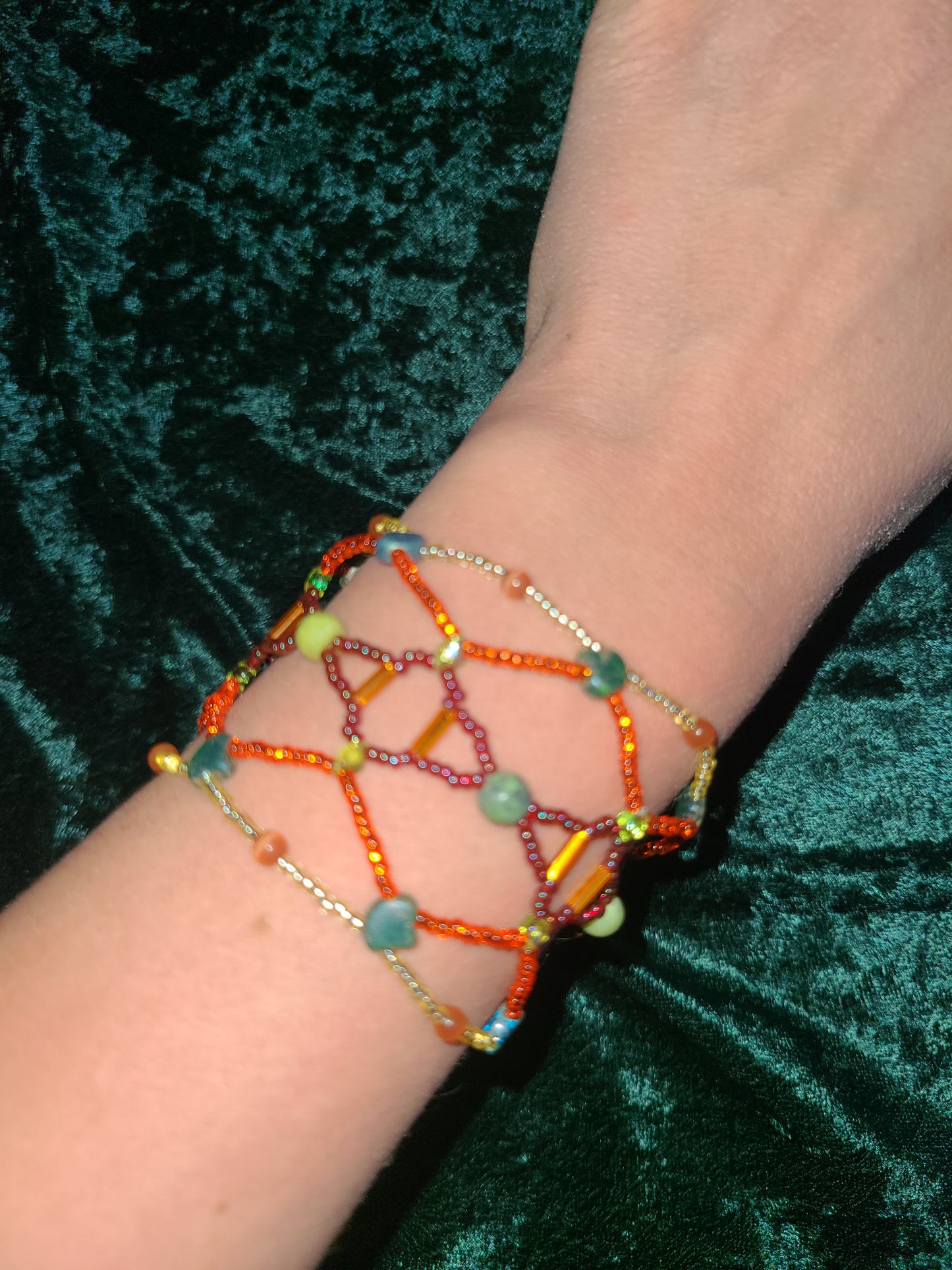 Chrysoprase Honeycomb Helix Bracelet