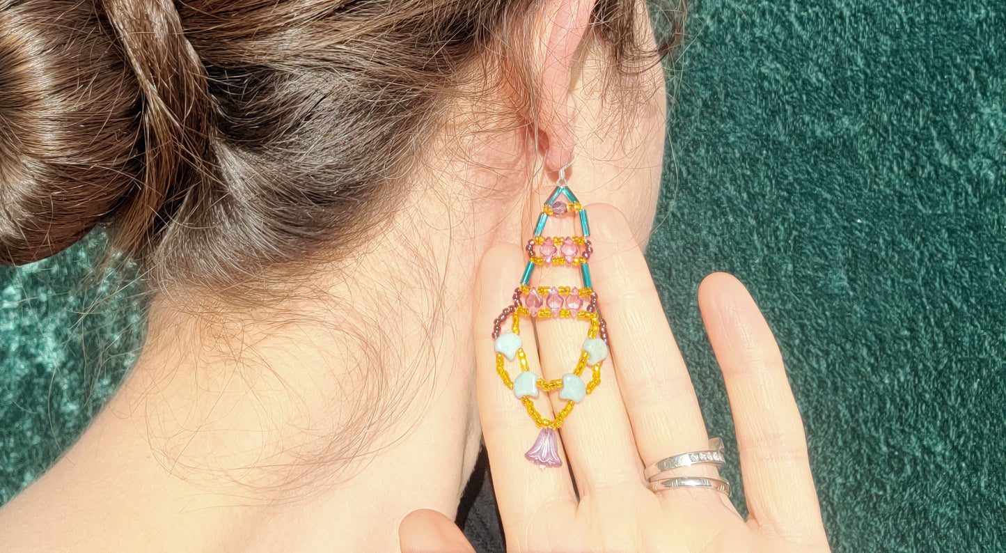 Dusk Petal Chandelier Earrings