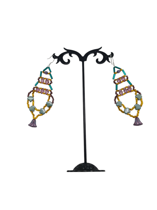 Dusk Petal Chandelier Earrings