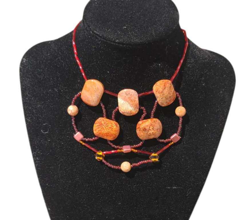 Fossil Coral Mosaic Canyon Necklace