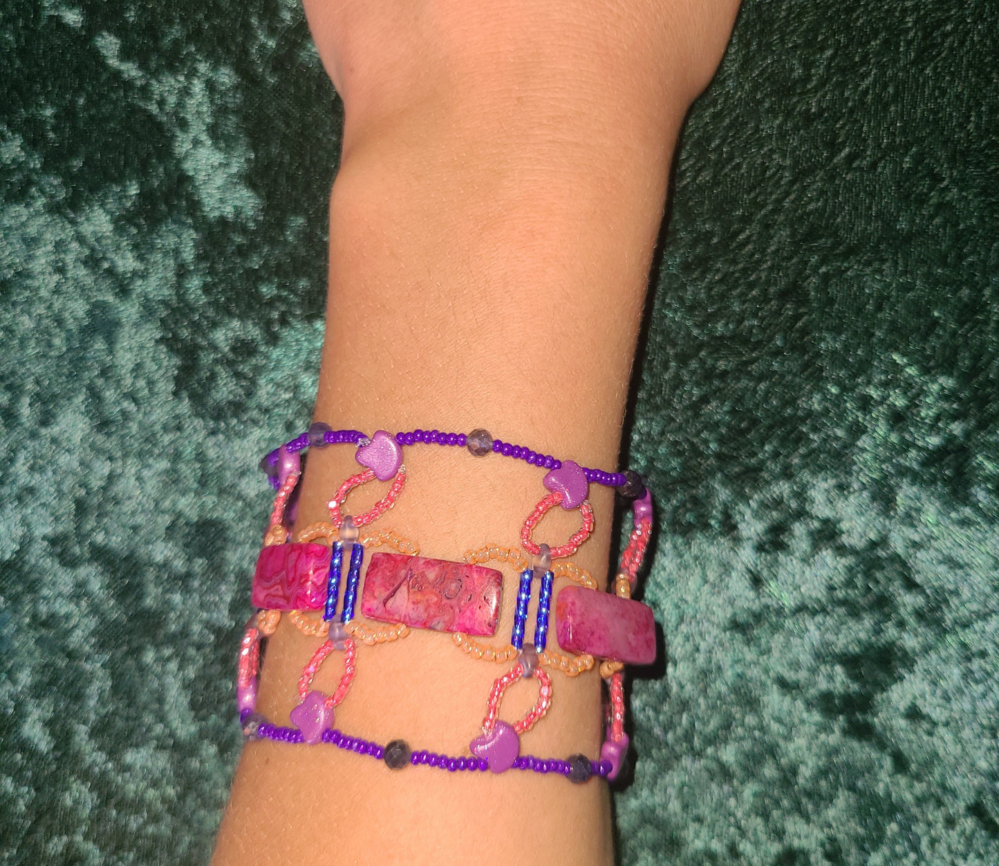 Fuchsia Crazy Lace Agate Providence Bracelet