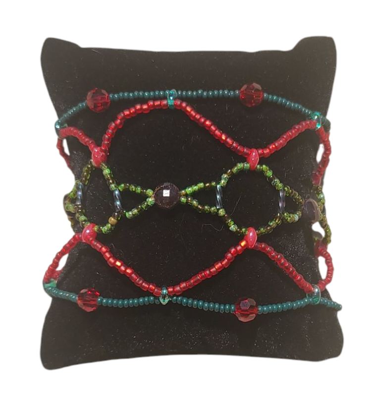 Garnet Honeycomb Helix Bracelet