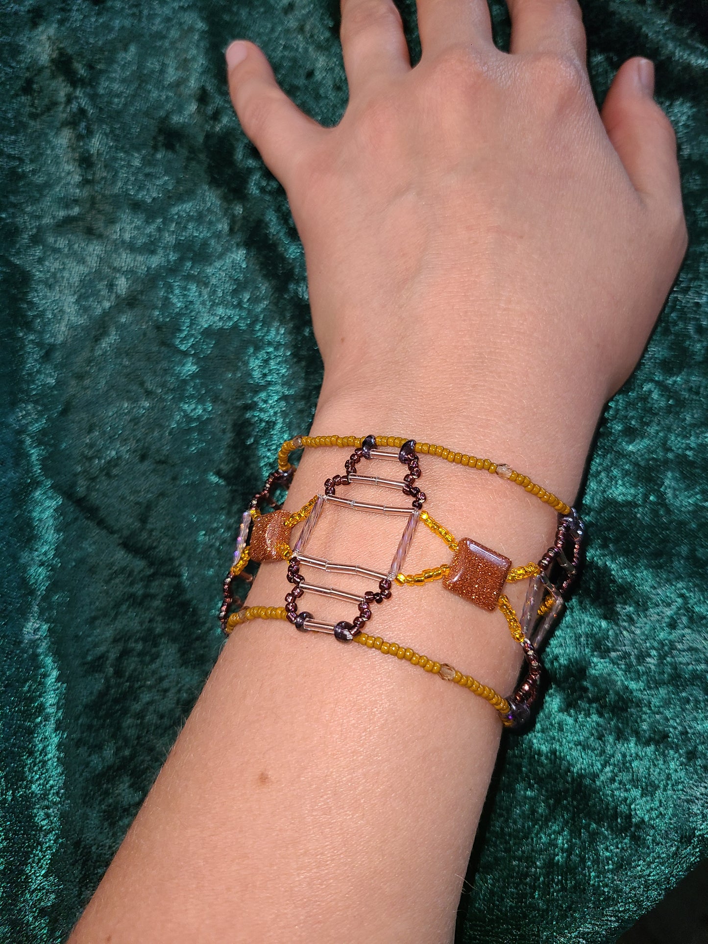 Autumn Goldstone Tracework Bracelet