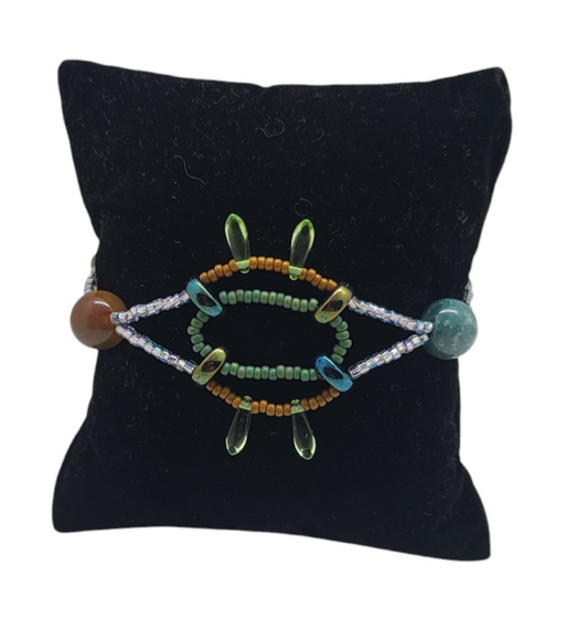 Earth Tone Half Moon Bracelet