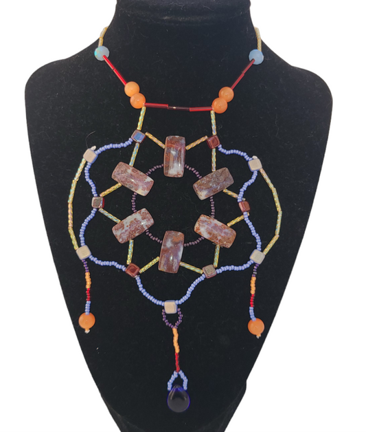 Red Lightning Agate Celtic Chainwork Necklace