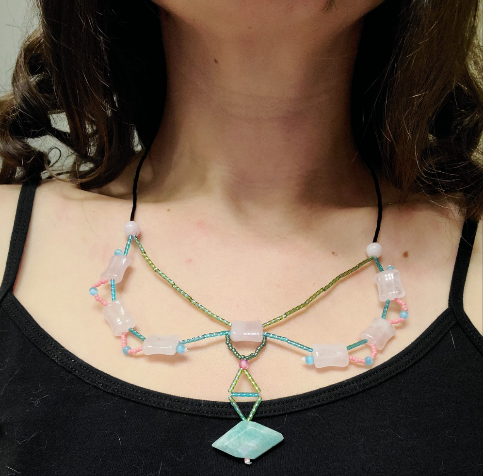 Rose Quartz and Amazonite Phoenix Necklace