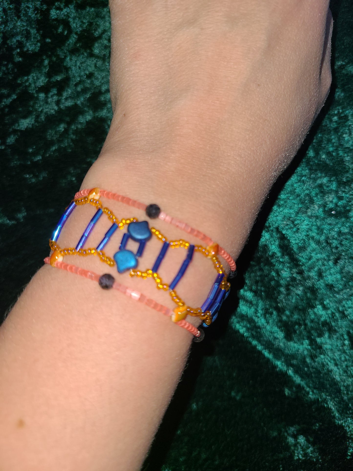 Iolite Skeletal Spiral Bracelet