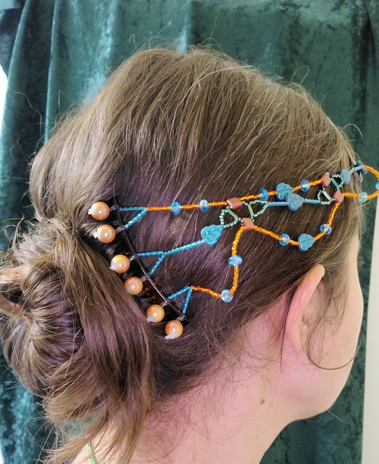 Autumn Leaf Celestial Web Hair Jewelry