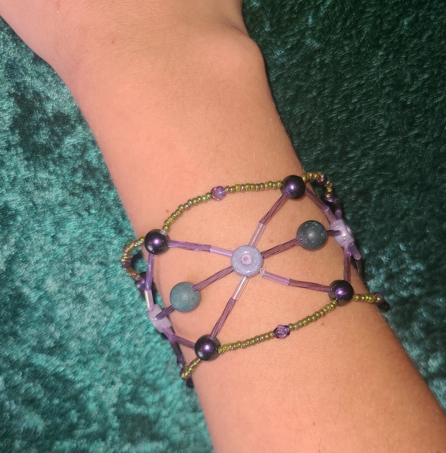 Moss Agate Nomadic Network Bracelet