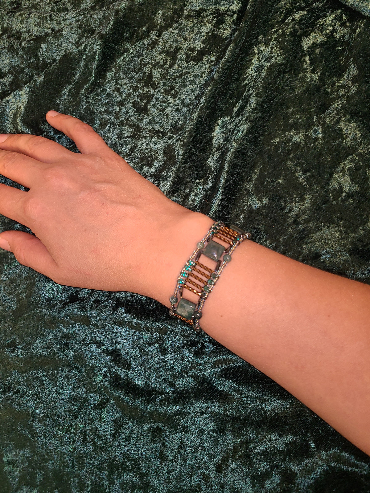 Moss Agate Appian Way Bracelet