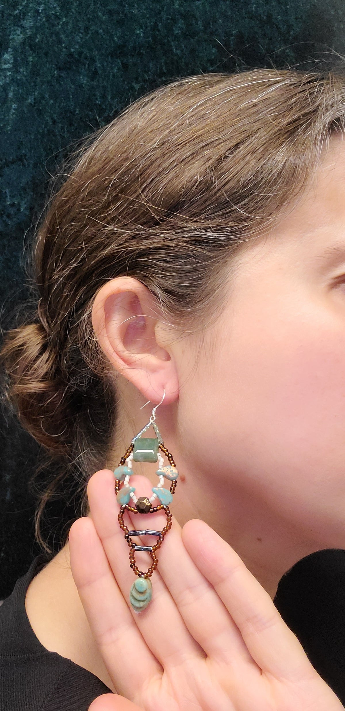 Moss Agate Girandole Earrings