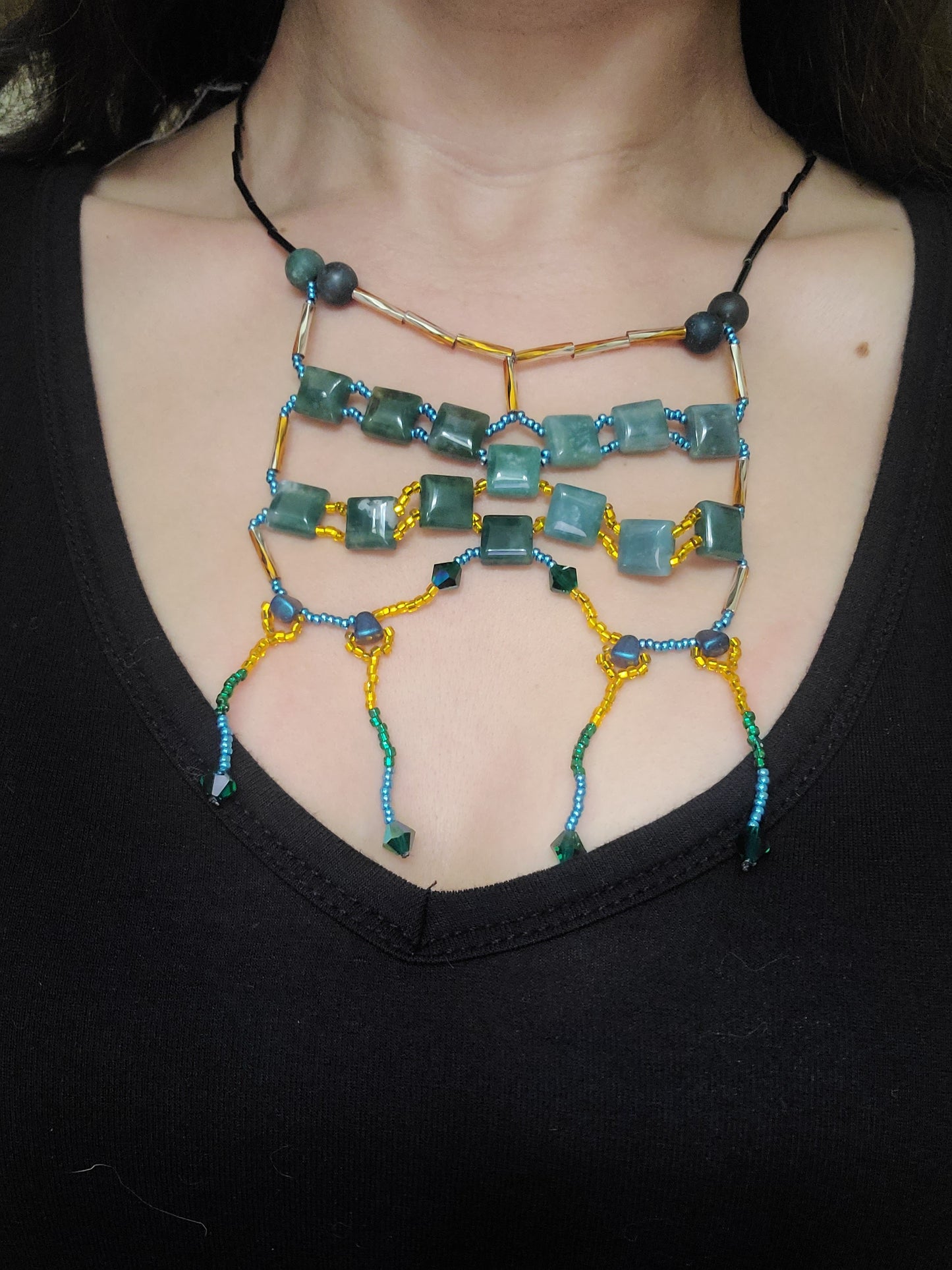 Moss Agate Starlit Sand Necklace