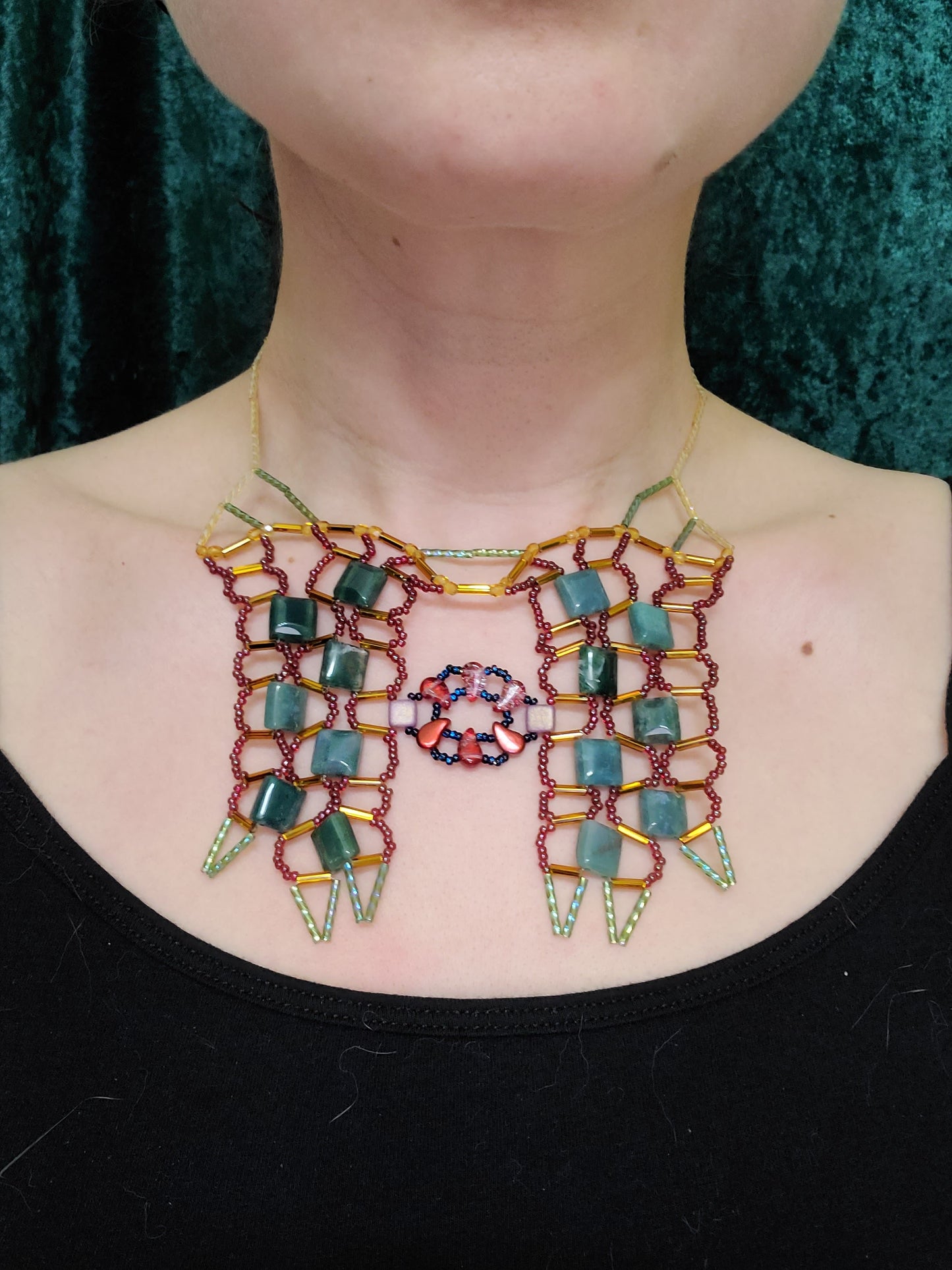 Moss Agate Temple of Isis Necklace