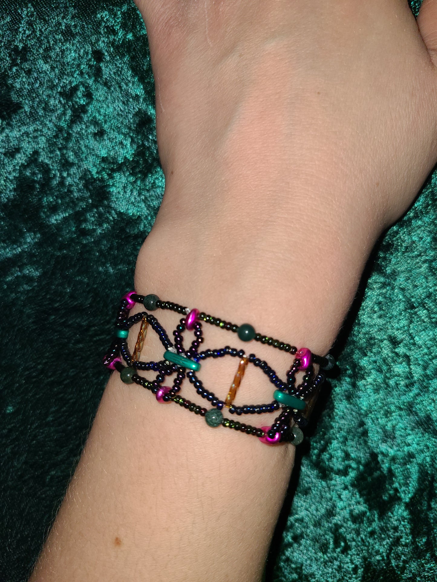 Moss Agate Woven Cadence Bracelet
