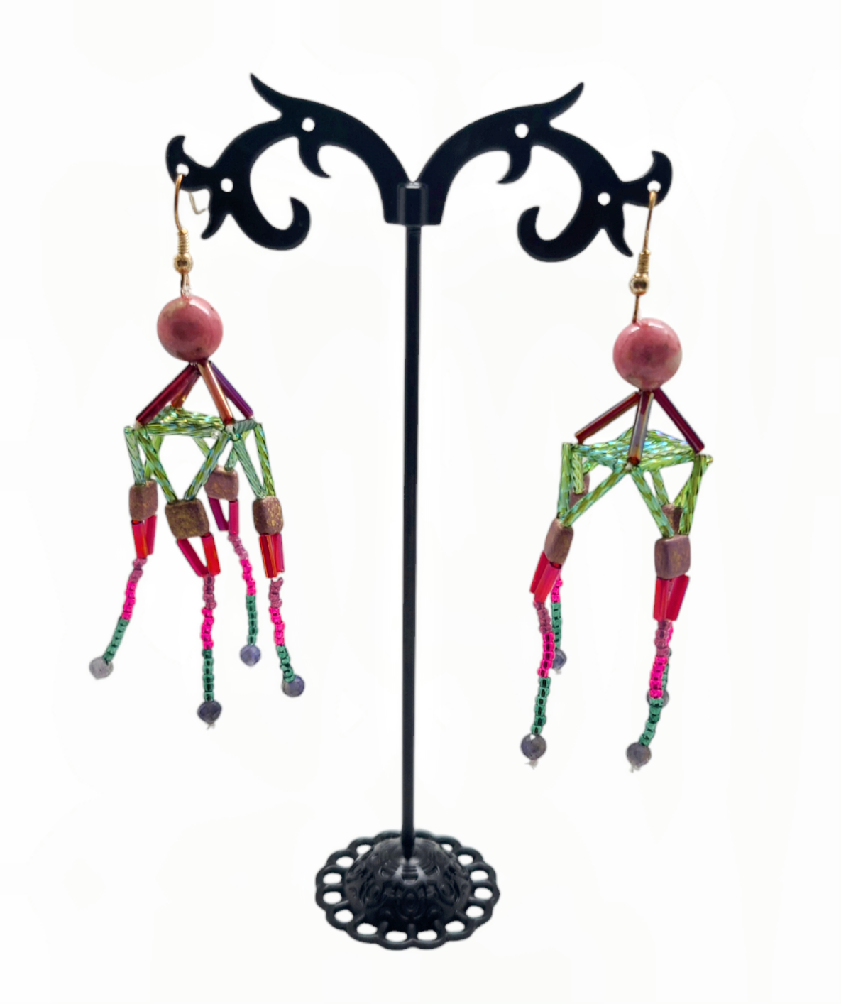 Rhodonite Pagoda Earrings