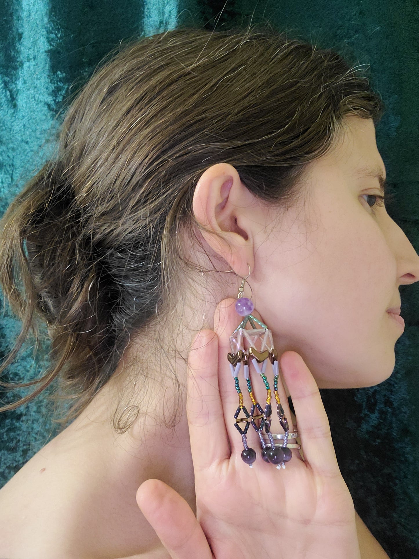 Amethyst Pagoda Earrings