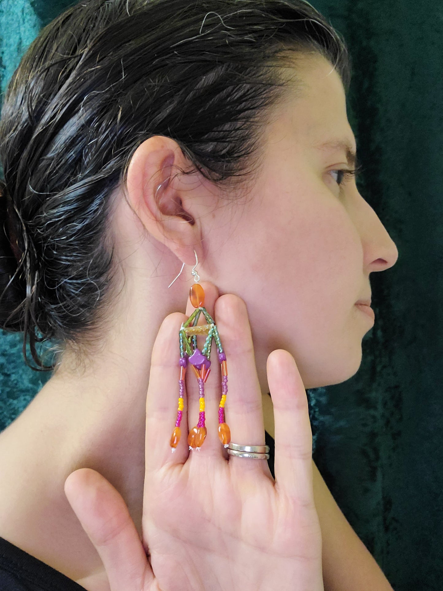 Carnelian Pagoda Earrings