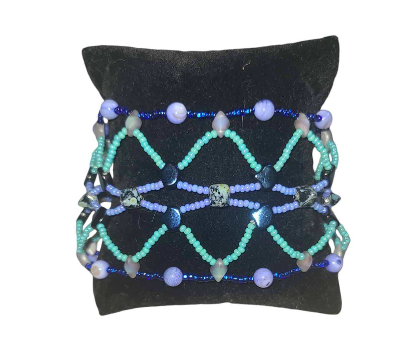 Blue and Teal Boho Mosaic Bracelet