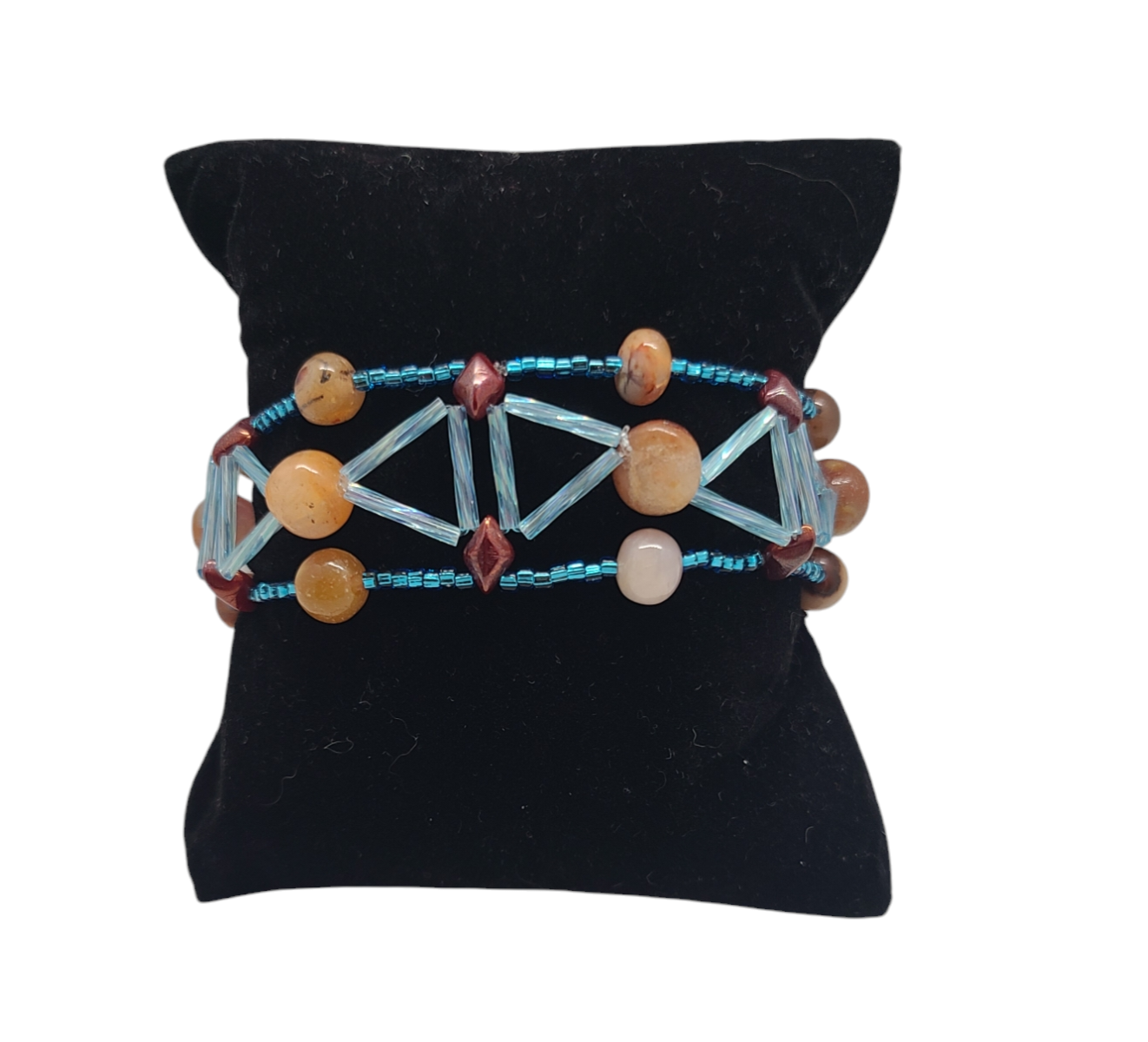 Beach Agate Pyramid Bracelet