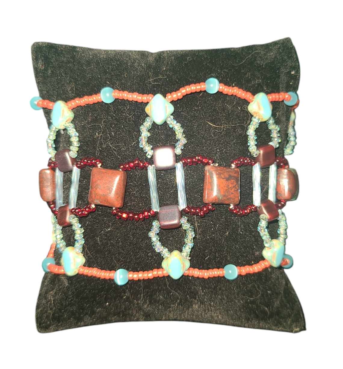 Teal and Red Poppy Jasper Providence Bracelet