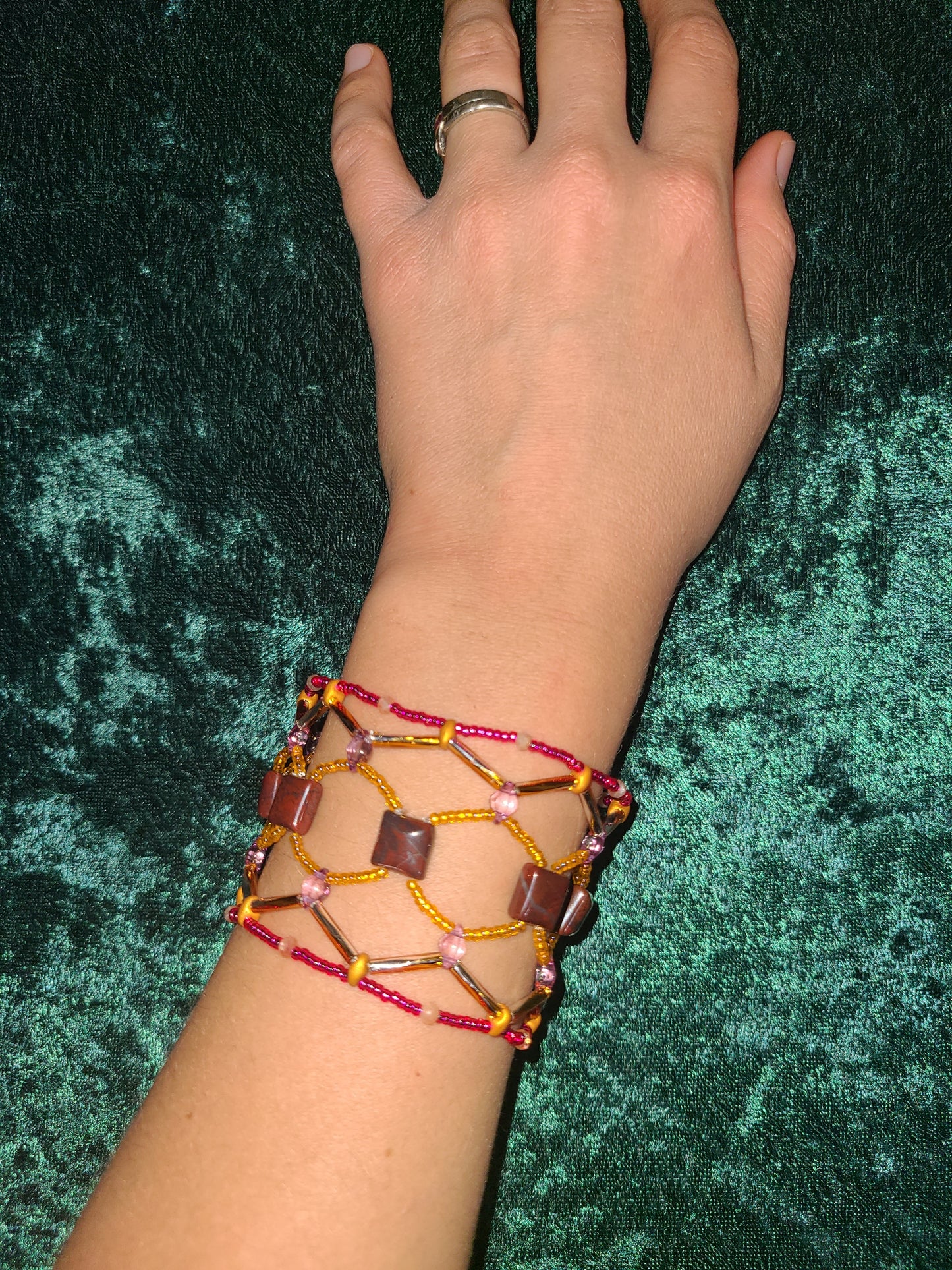 Poppy Jasper Sunset Stonecrossing Bracelet
