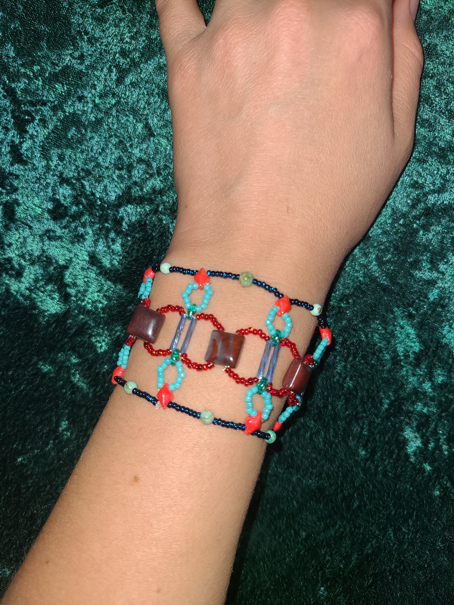 Poppy Jasper and Peruvian Turquoise Providence Bracelet