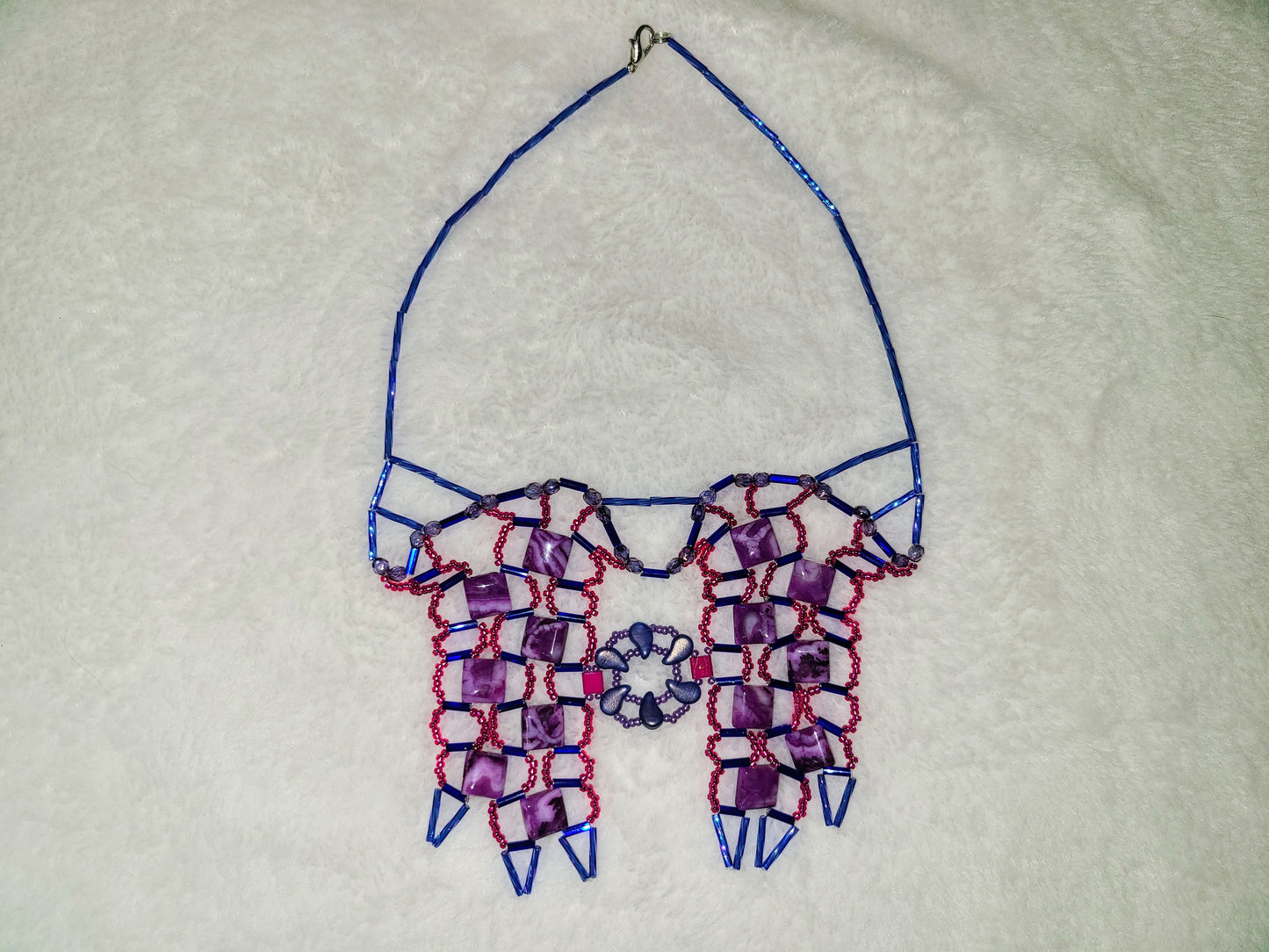 Purple Crazy Lace Agate Temple of Isis Necklace