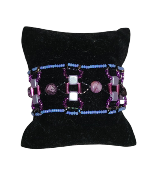 Purple Crazy Lace Agate Aegean Weave Bracelet