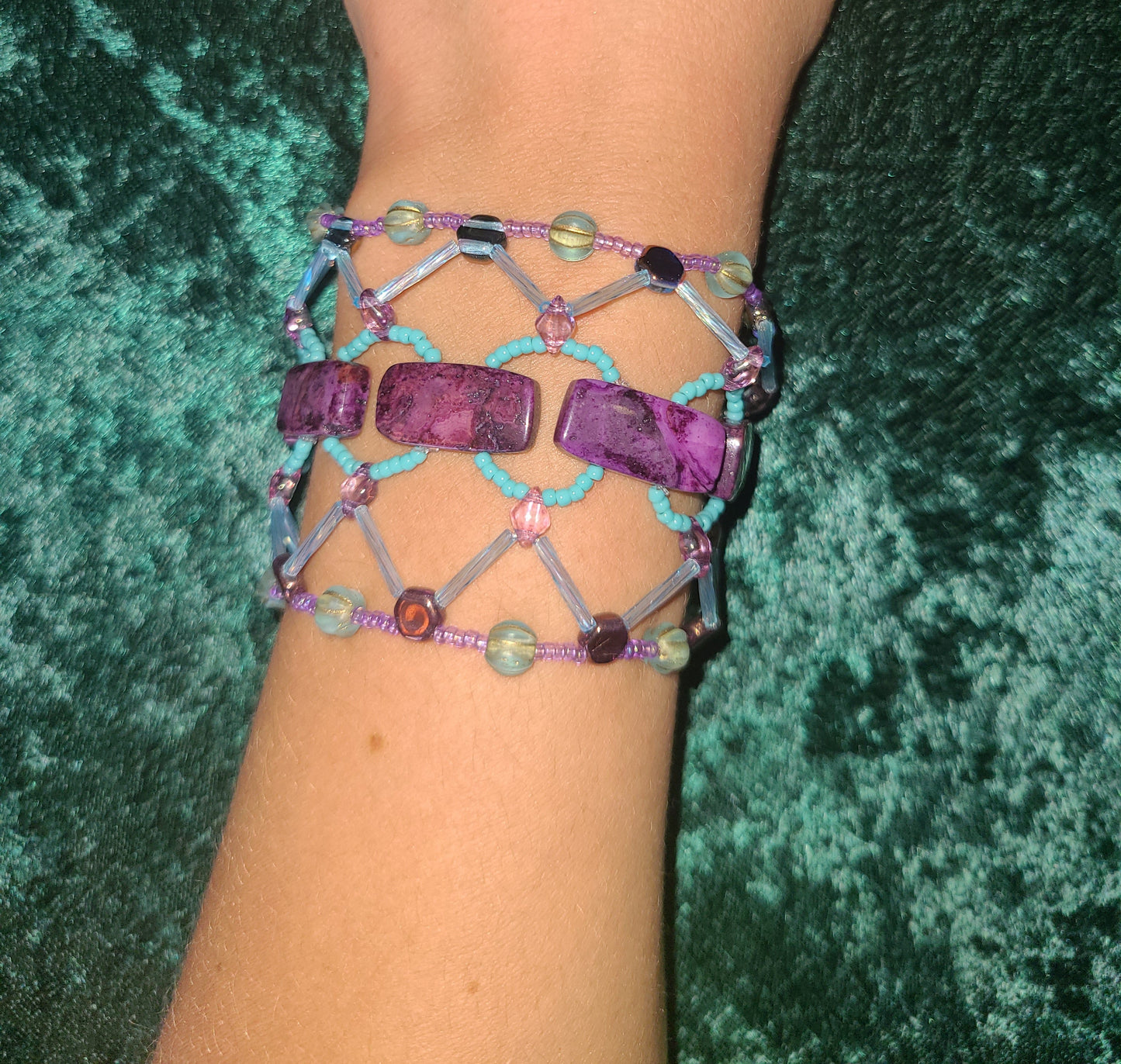 Purple Crazy Lace Agate Stonecrossing Bracelet